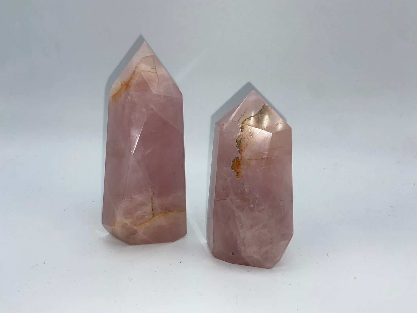 Beautiful rose quartz freeform tower