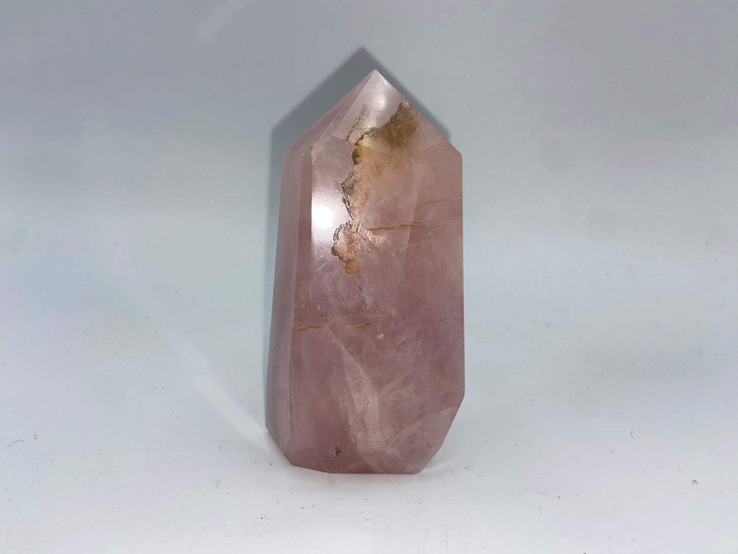 Beautiful rose quartz freeform tower