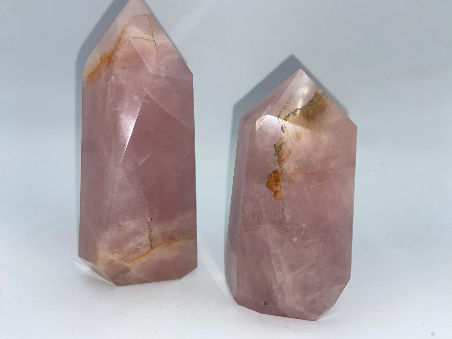 Beautiful rose quartz freeform tower