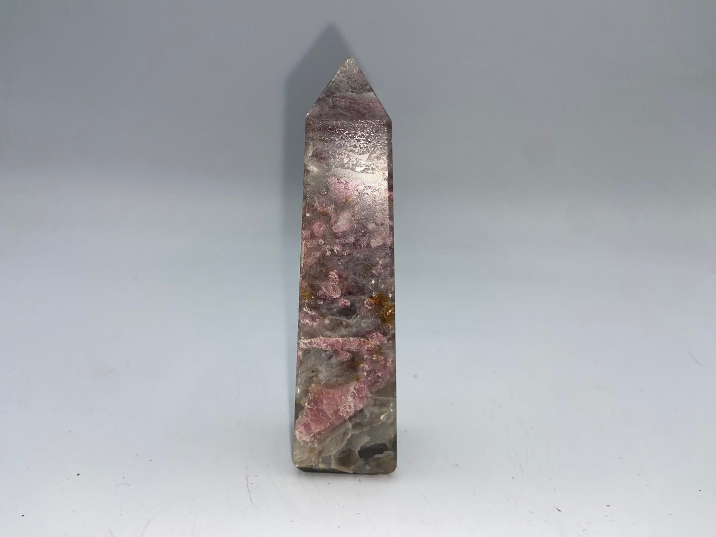 Unicorn stone, unicorn Crystal, Crystal tower, pink tourmaline/Rubellite, smoky quartz, clevelandite, lepidolite,