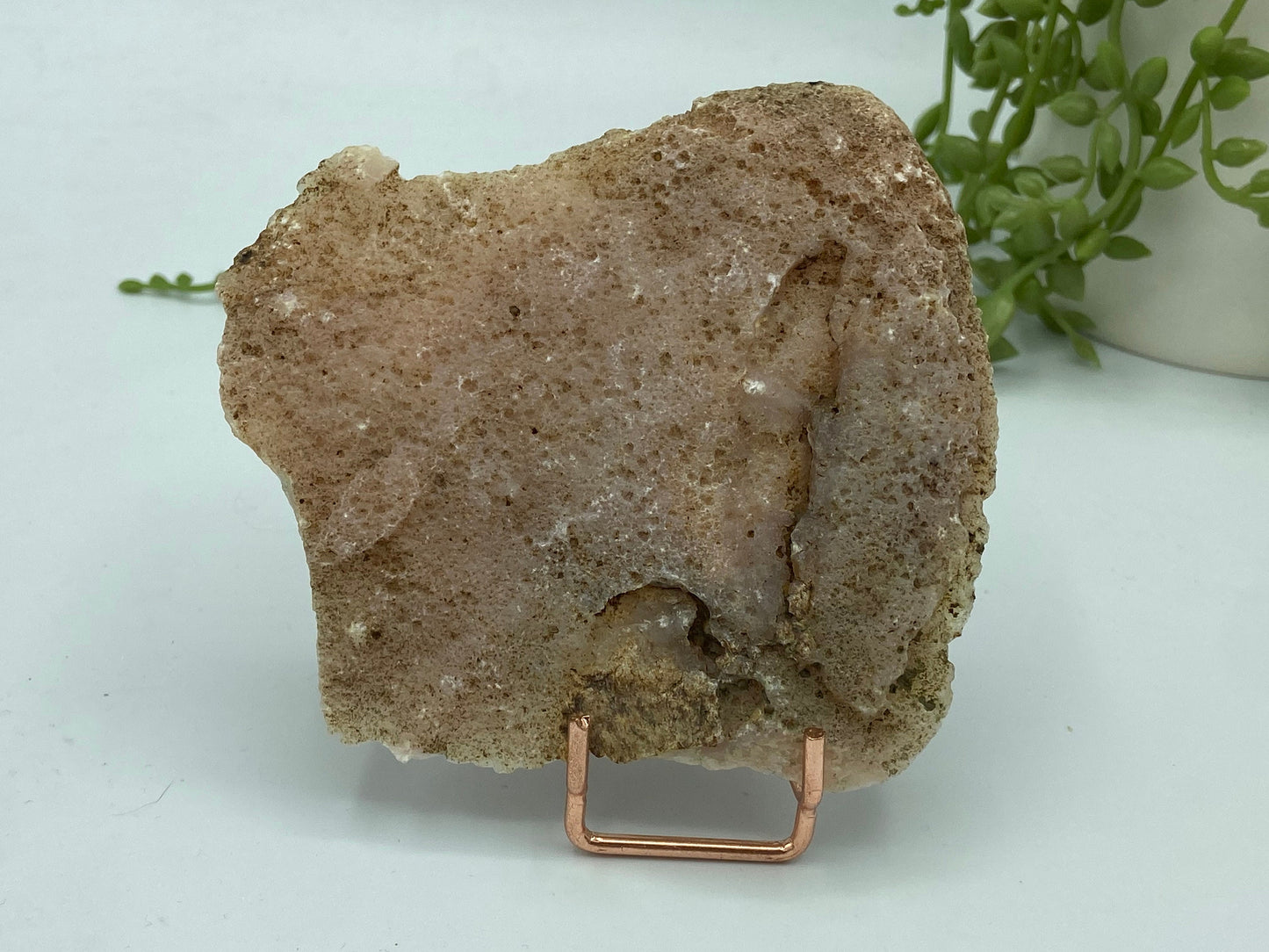 Pink amethyst with flower agate slab (D) druzy slice specimen