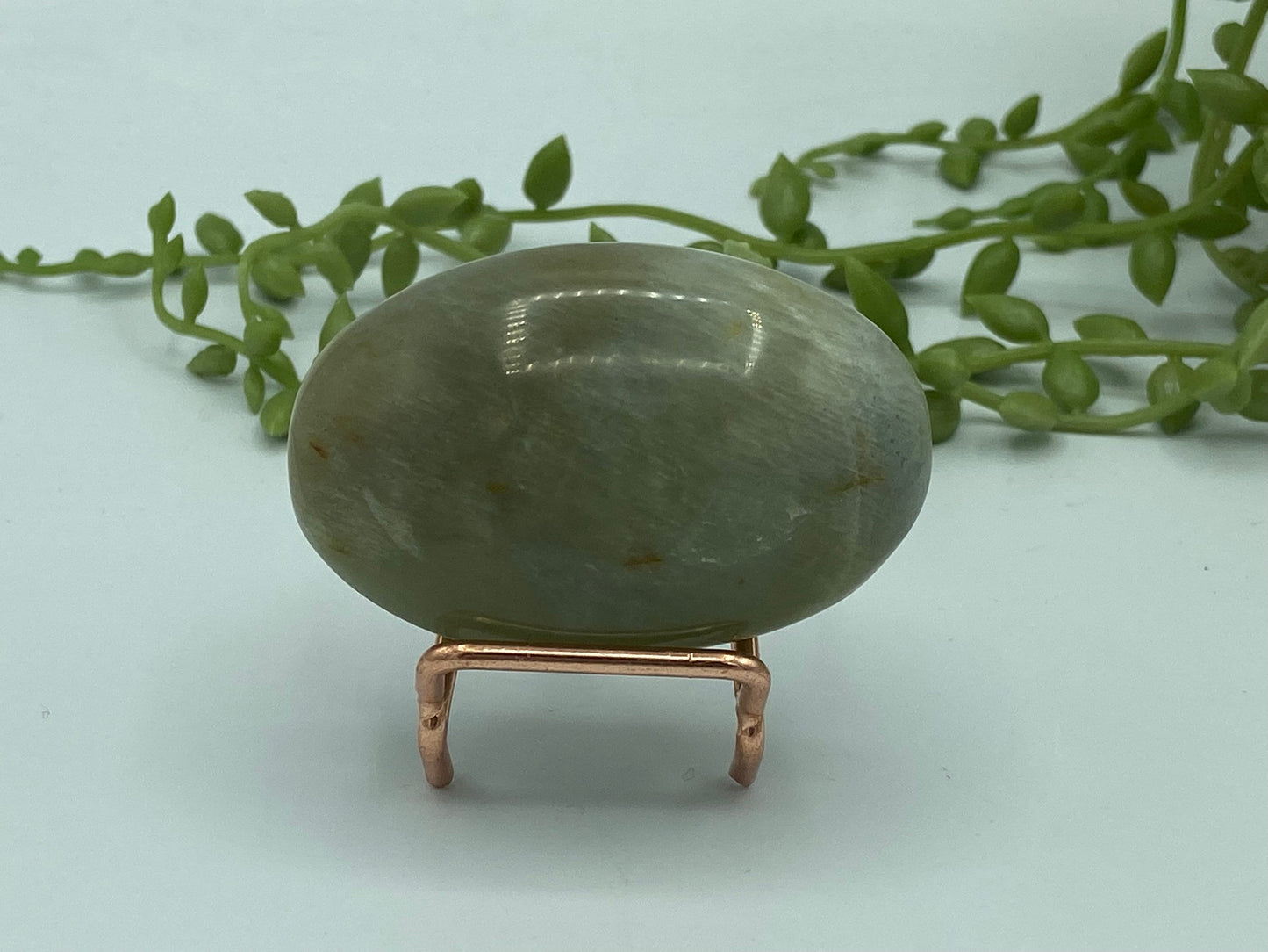 Gorgeous green moonstone palmstone, (B) Garnierite, moonstone Crystal, green crystal/gemstone, heart chakra, feminine energy