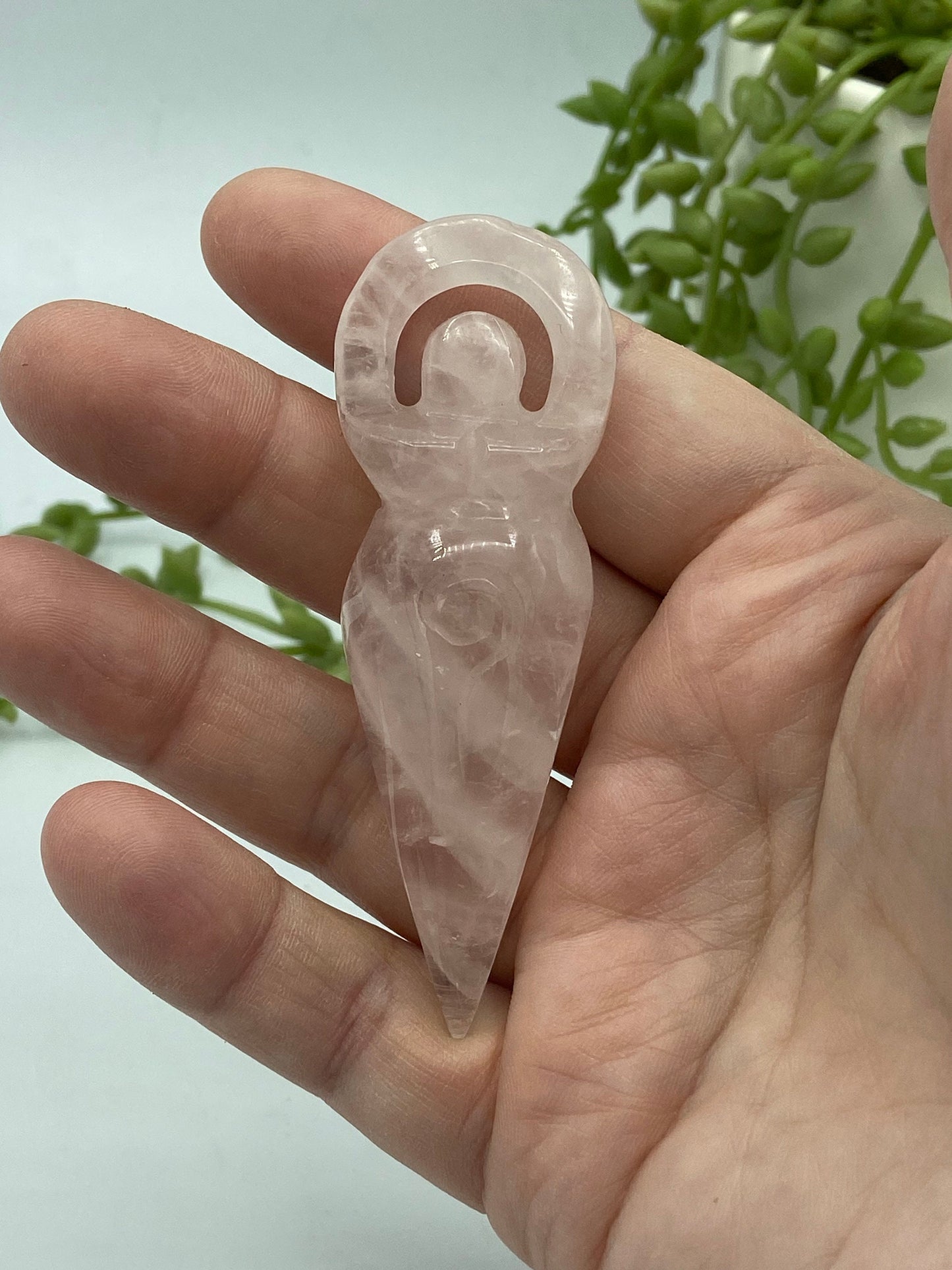 Crystal Goddess, Goddess Pendant, approx 3 inch, Reiki Healing ,Crystal Collection, Crystal gift Hand-Carved, Natural stone, Palm stone,