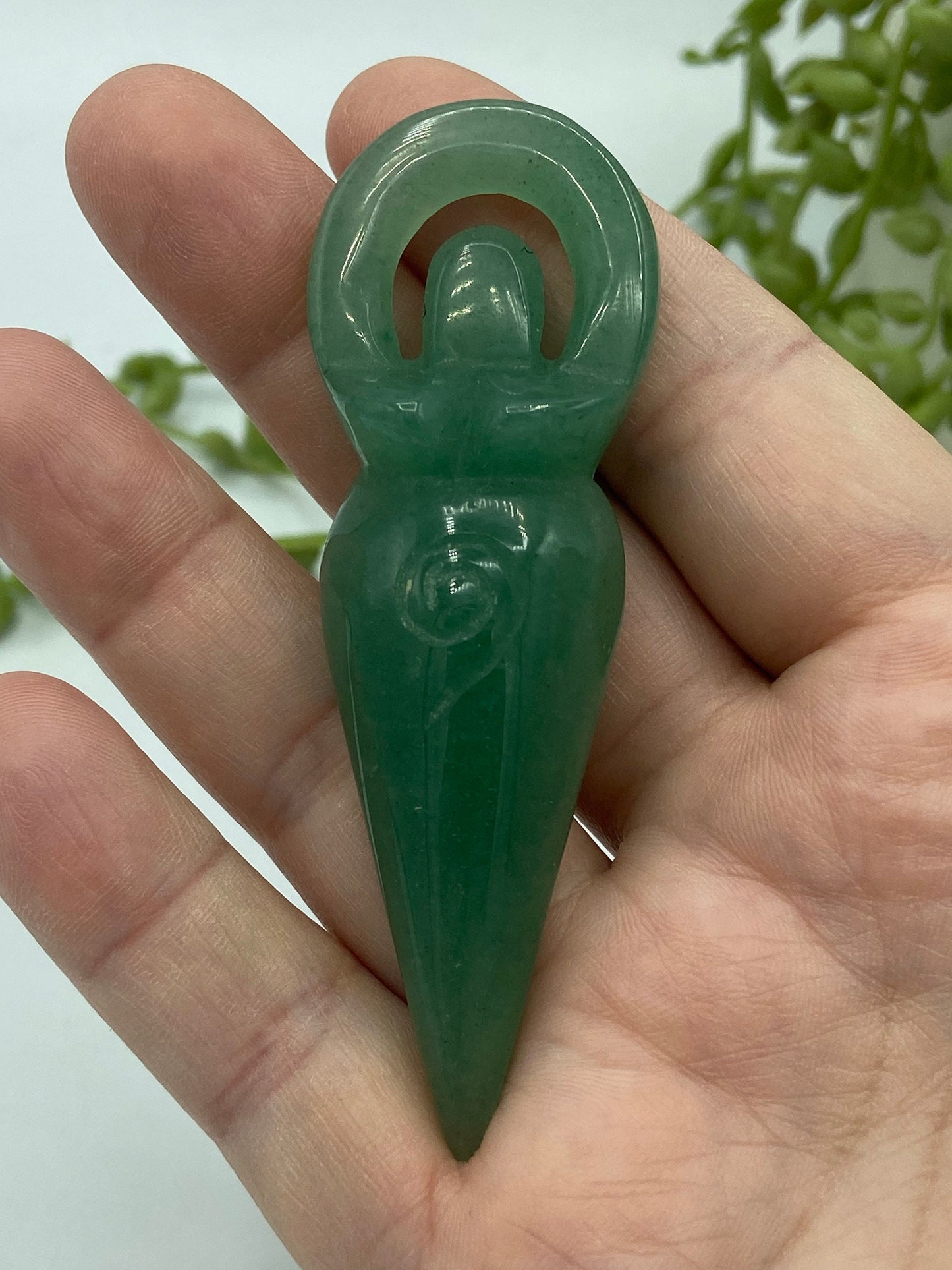 Crystal Goddess, Goddess Pendant, approx 3 inch, Reiki Healing ,Crystal Collection, Crystal gift Hand-Carved, Natural stone, Palm stone,