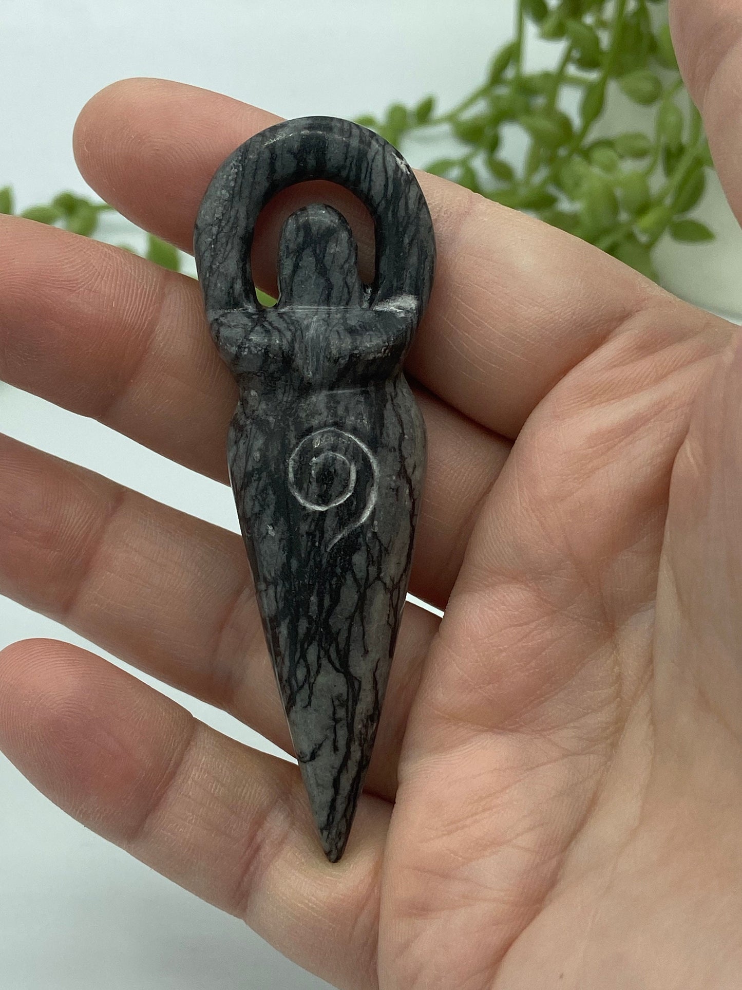 Crystal Goddess, Goddess Pendant, approx 3 inch, Reiki Healing ,Crystal Collection, Crystal gift Hand-Carved, Natural stone, Palm stone,