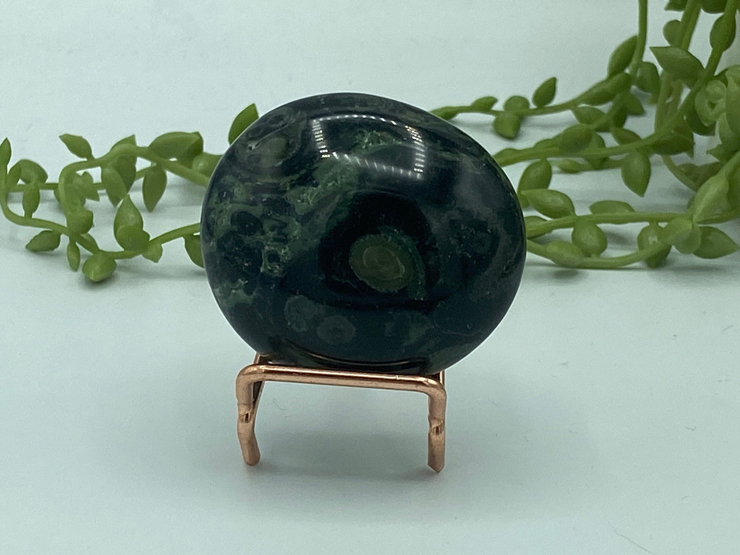 Kambaba Jasper Palm Stone (D) Crystal Worry Stone, Jasper Crystal, Healing Crystals, Green Stromatolite