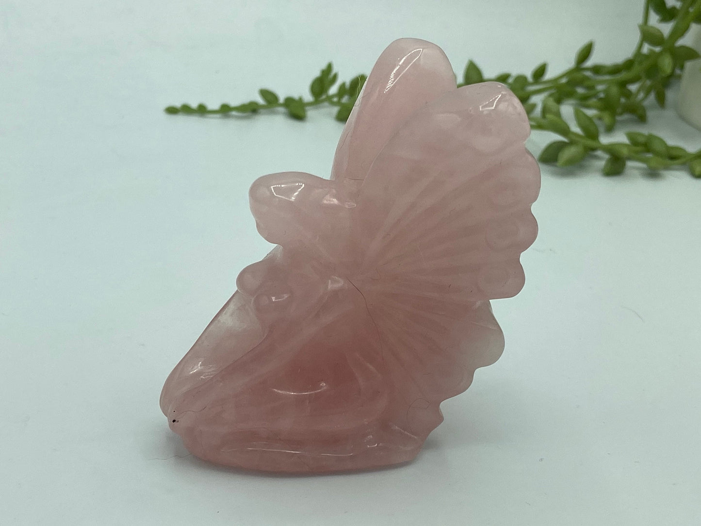 Rose quartz 3D fairy, Crystal carving, Crystal fairies, fairy crystal figures magic Garden fairies,