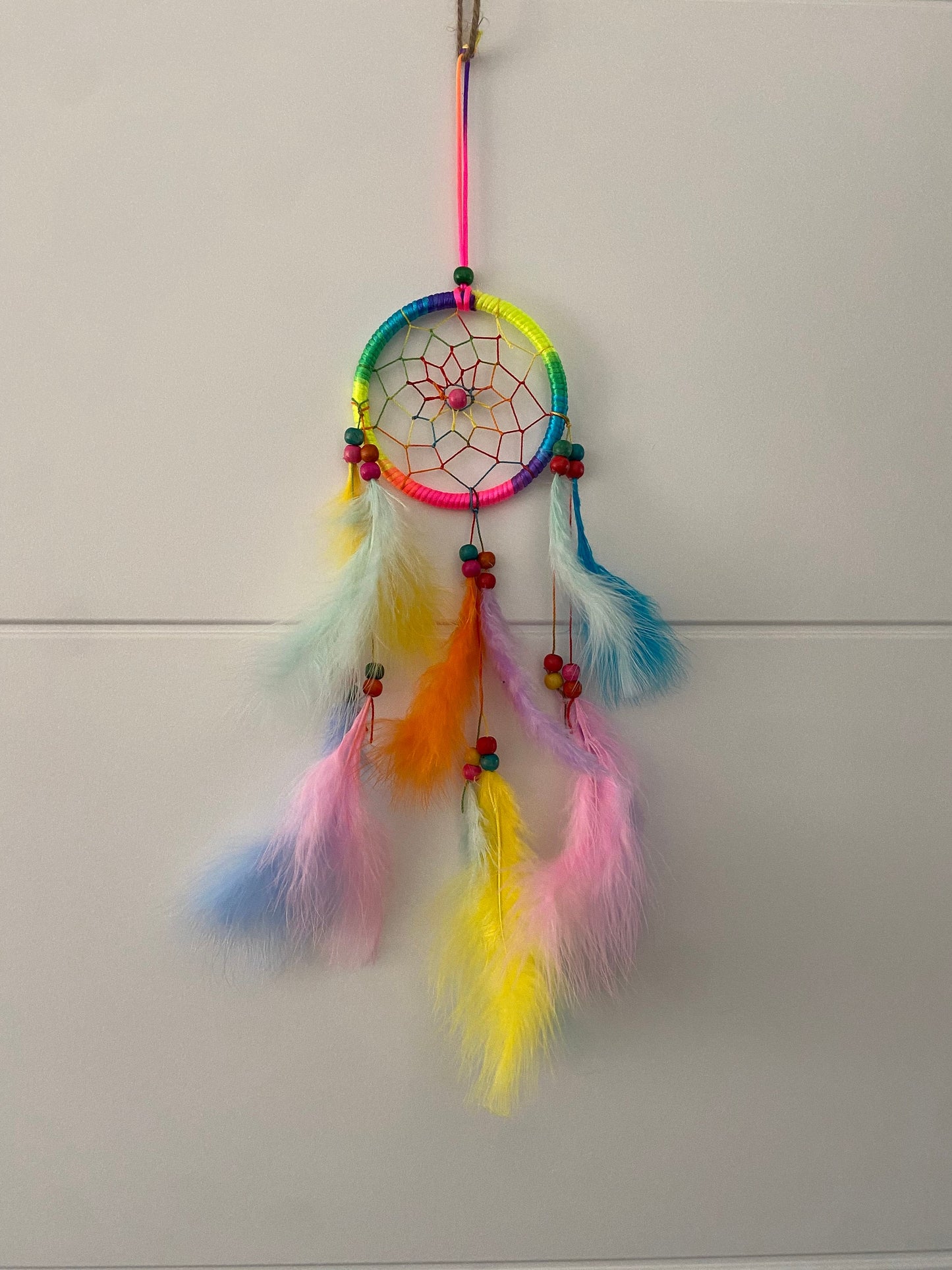 Rainbow dreamcatcher, Boho Bedroom Decor, Nursery Wall Decor, Boho, Baby Bedroom, Kids Room, pride, lgbtq+