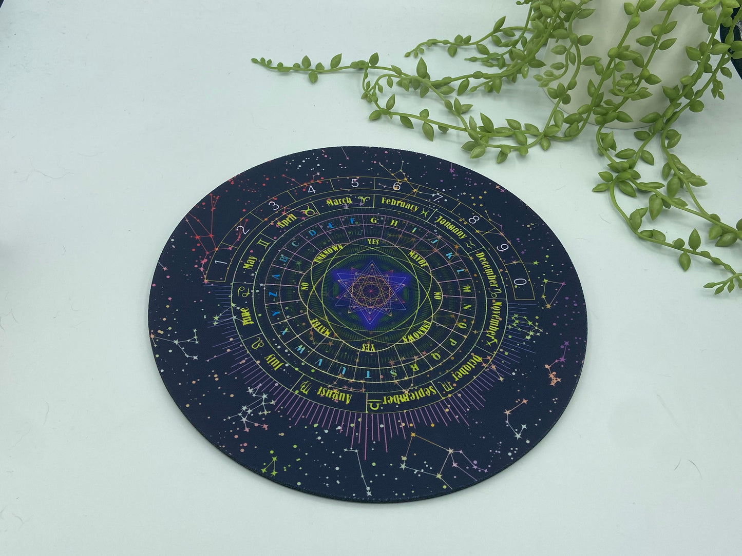 Constellation pattern astrology/divination/dowsing Mat. Pendulum board, scrying, tarot reading, Alter Cloth, Divination Tool, metaphysical