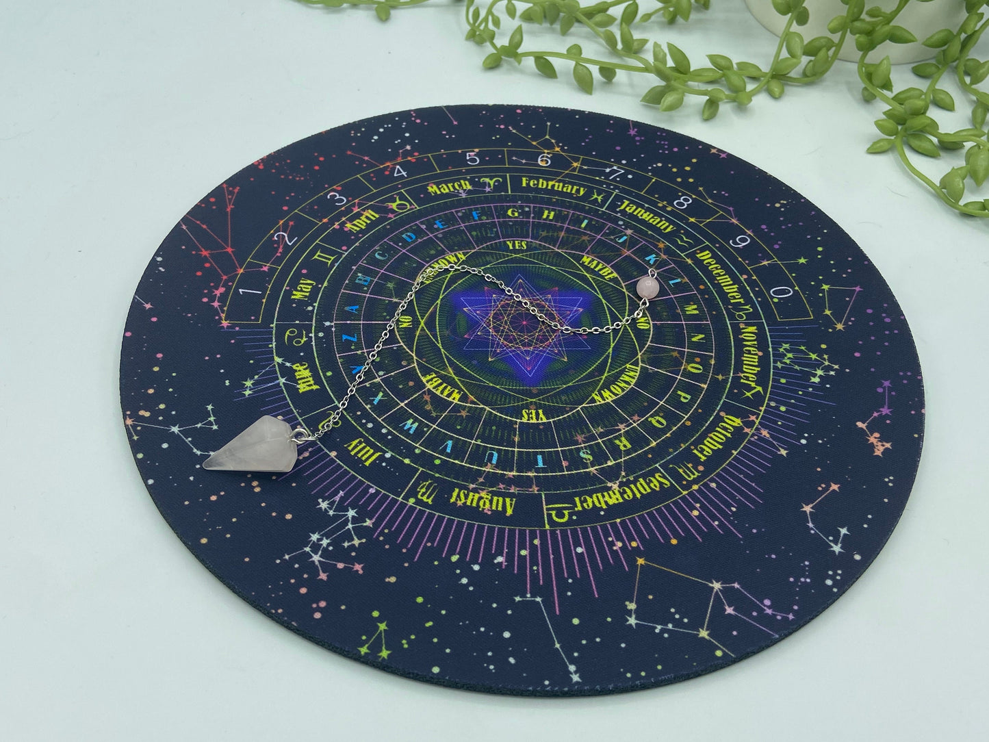 Constellation pattern astrology/divination/dowsing Mat. Pendulum board, scrying, tarot reading, Alter Cloth, Divination Tool, metaphysical