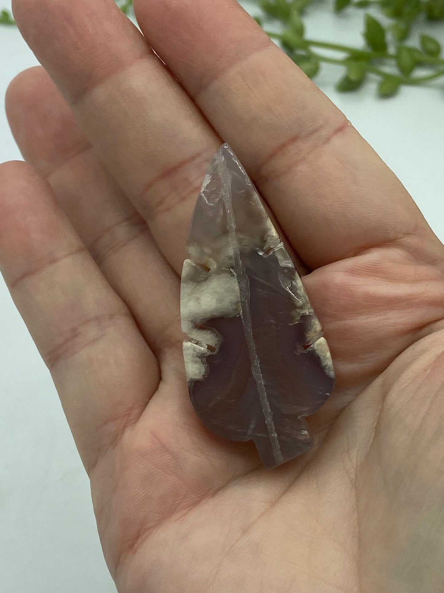 Rare black flower agate leaf, leaves, agate carvings