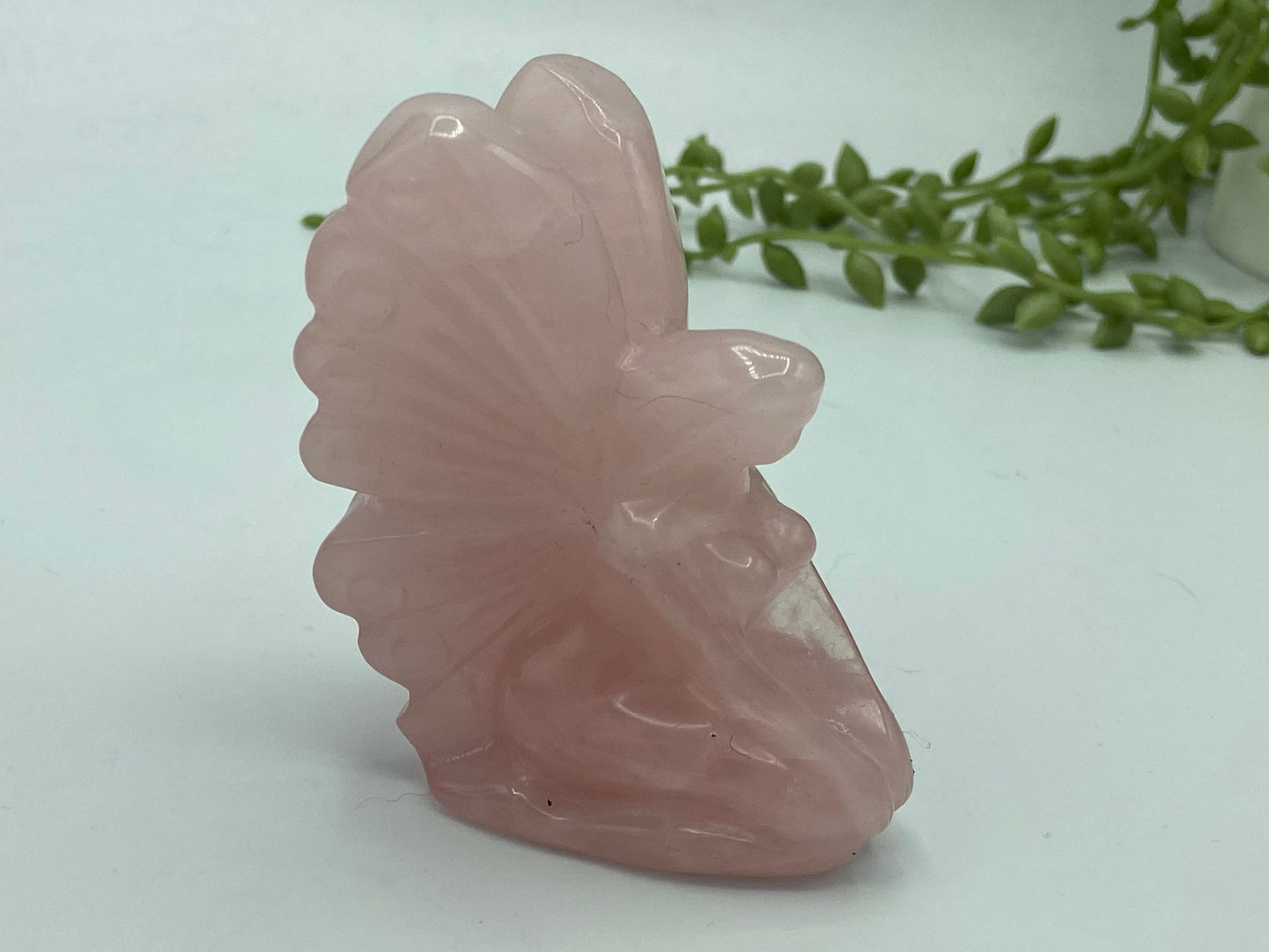 Rose quartz 3D fairy, Crystal carving, Crystal fairies, fairy crystal figures magic Garden fairies,