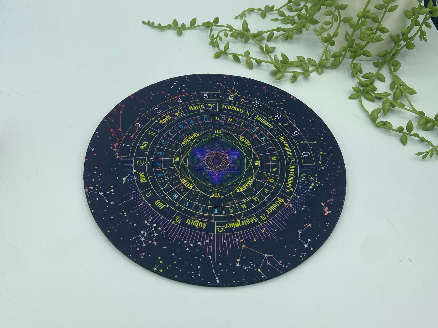 Constellation pattern astrology/divination/dowsing Mat. Pendulum board, scrying, tarot reading, Alter Cloth, Divination Tool, metaphysical