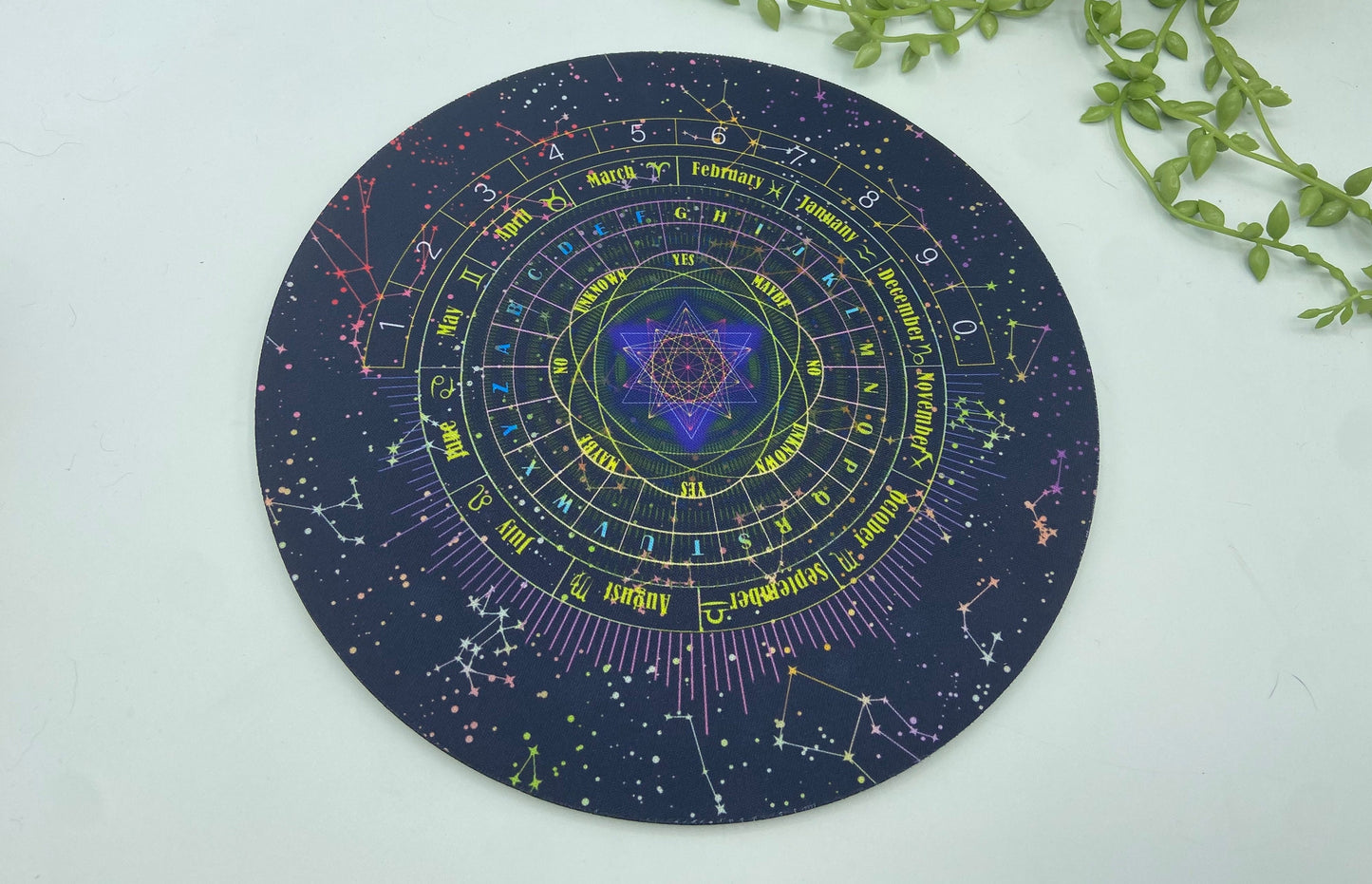 Constellation pattern astrology/divination/dowsing Mat. Pendulum board, scrying, tarot reading, Alter Cloth, Divination Tool, metaphysical