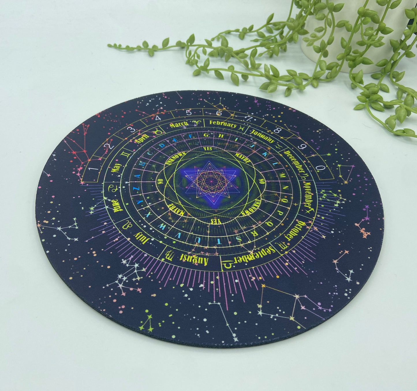 Constellation pattern astrology/divination/dowsing Mat. Pendulum board, scrying, tarot reading, Alter Cloth, Divination Tool, metaphysical