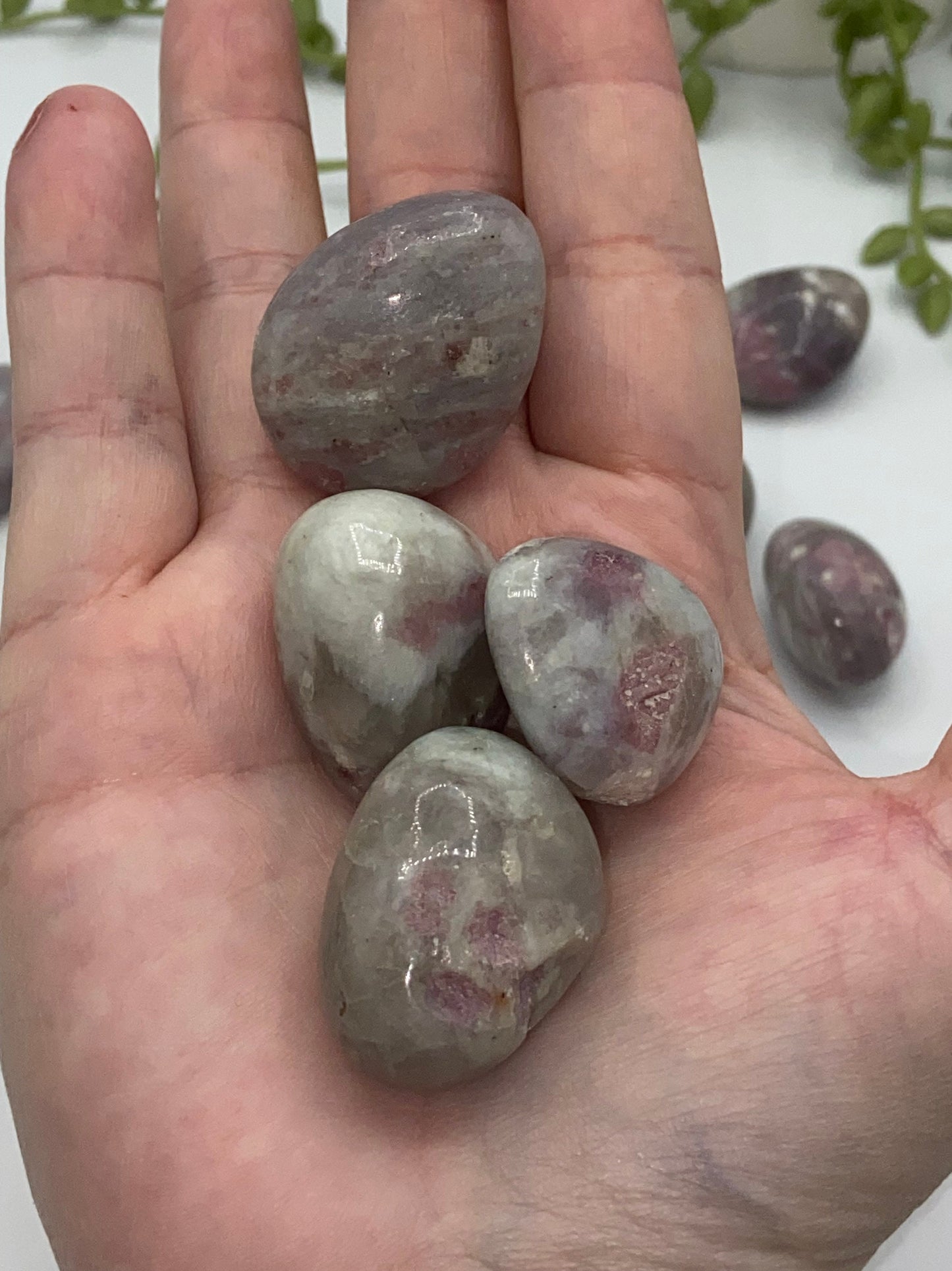 Pink tourmaline tumble stones large, pink blossom tourmaline, pocket stone