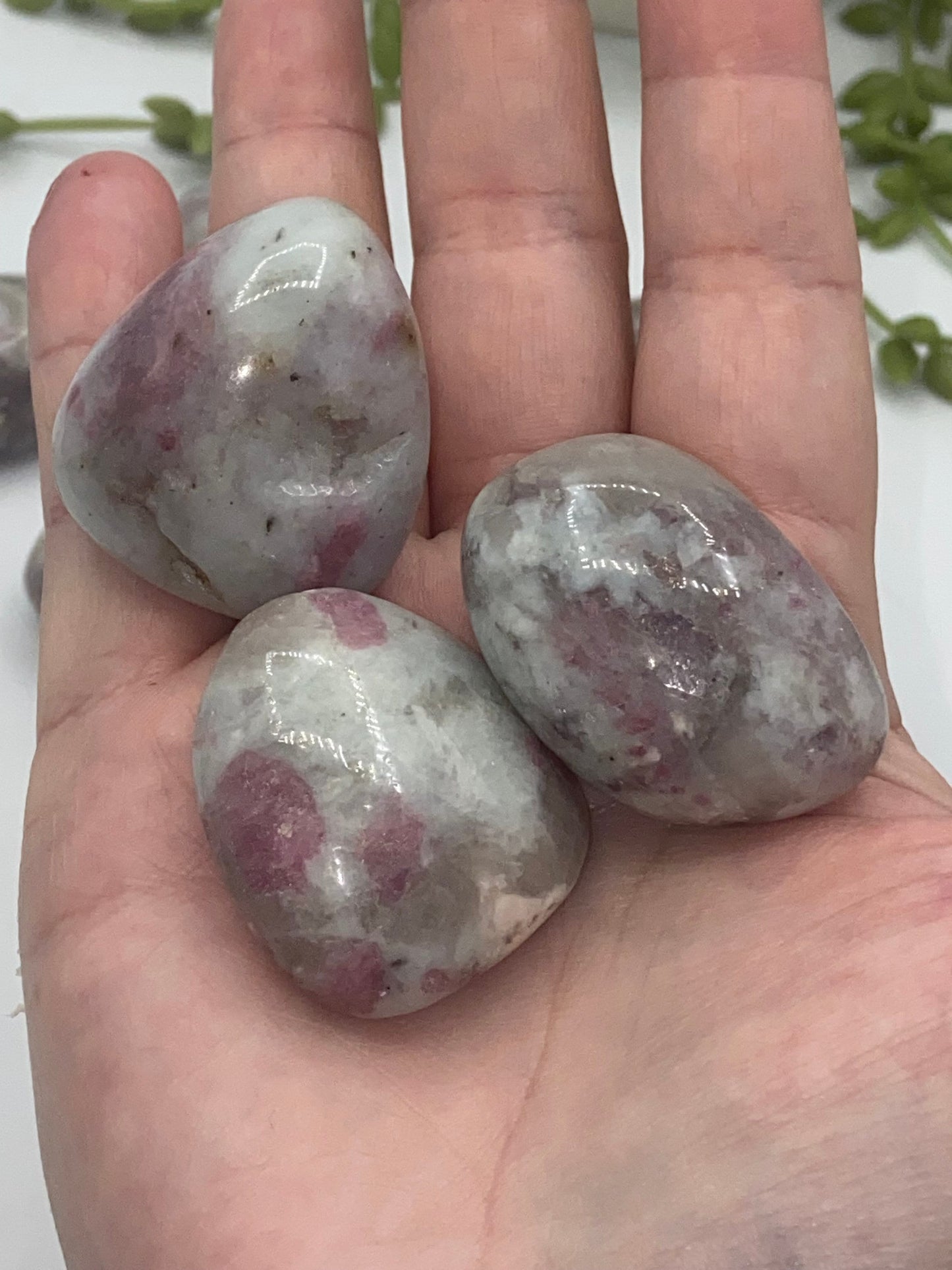 Pink tourmaline tumble stones extra large, pink blossom tourmaline, pocket stone