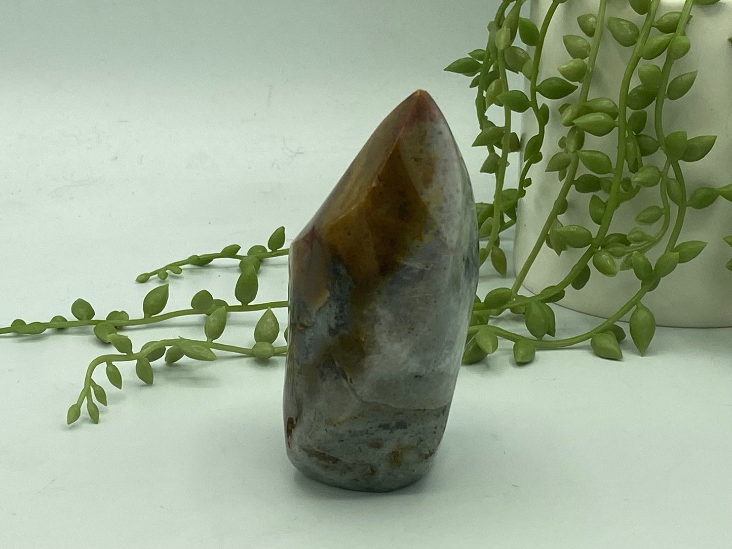 Ocean Jasper Flame, ocean Jasper Crystal, Crystal flame, ocean orbicular jasper, Atlantis stone, cellular jasper