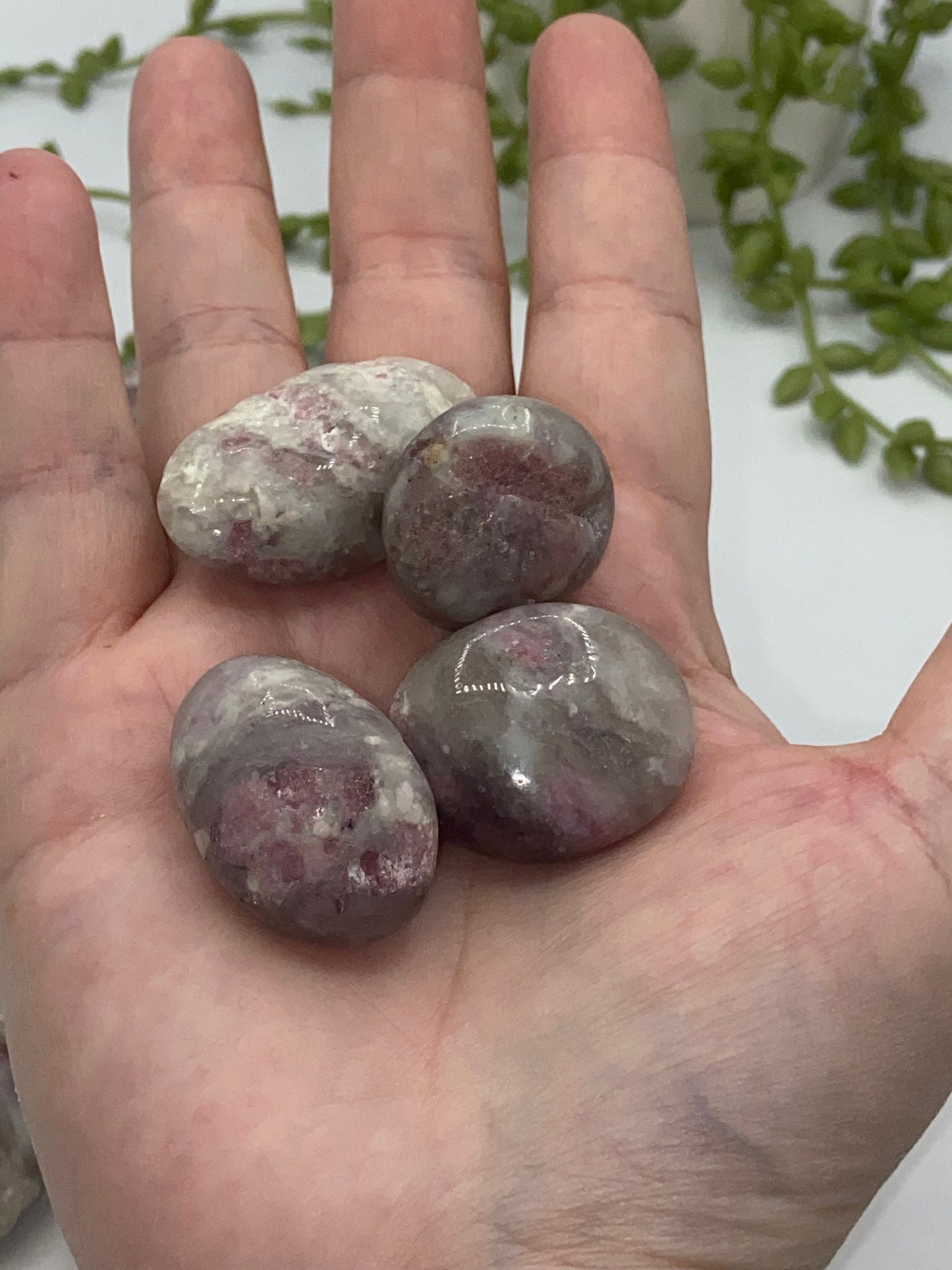 Pink tourmaline tumble stones large, pink blossom tourmaline, pocket stone