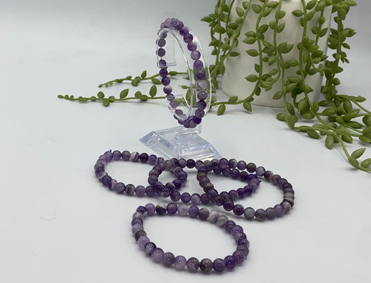 Dream/Chevron Amethyst delicate 6mm bracelet,helps with meditation, depression, boosts immunity and removed negative energy