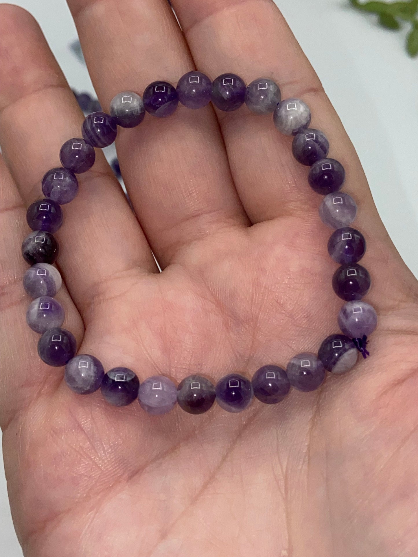 Dream/Chevron Amethyst delicate 6mm bracelet,helps with meditation, depression, boosts immunity and removed negative energy