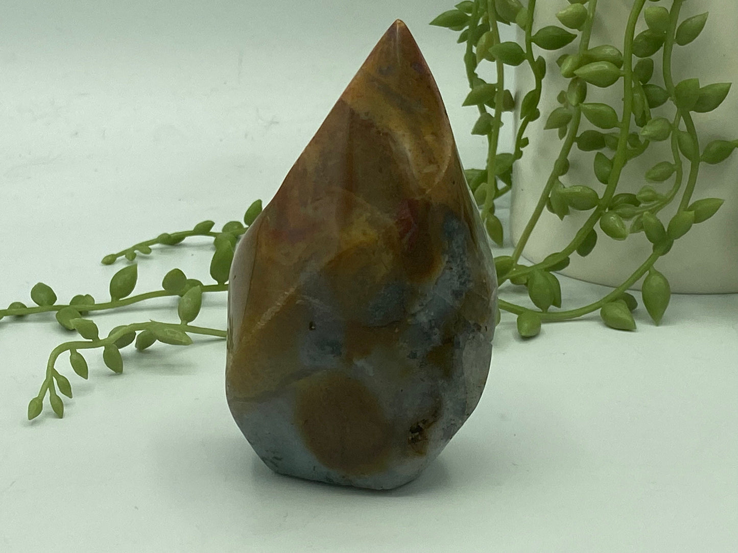 Ocean Jasper Flame, ocean Jasper Crystal, Crystal flame, ocean orbicular jasper, Atlantis stone, cellular jasper