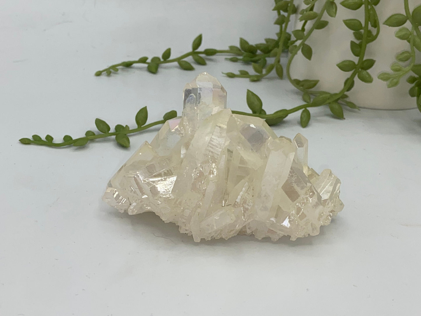 Angel Aura Clear Quartz Cluster, Spirit Quartz Crystal Star burst Cluster, aura quartz, rainbow quartz