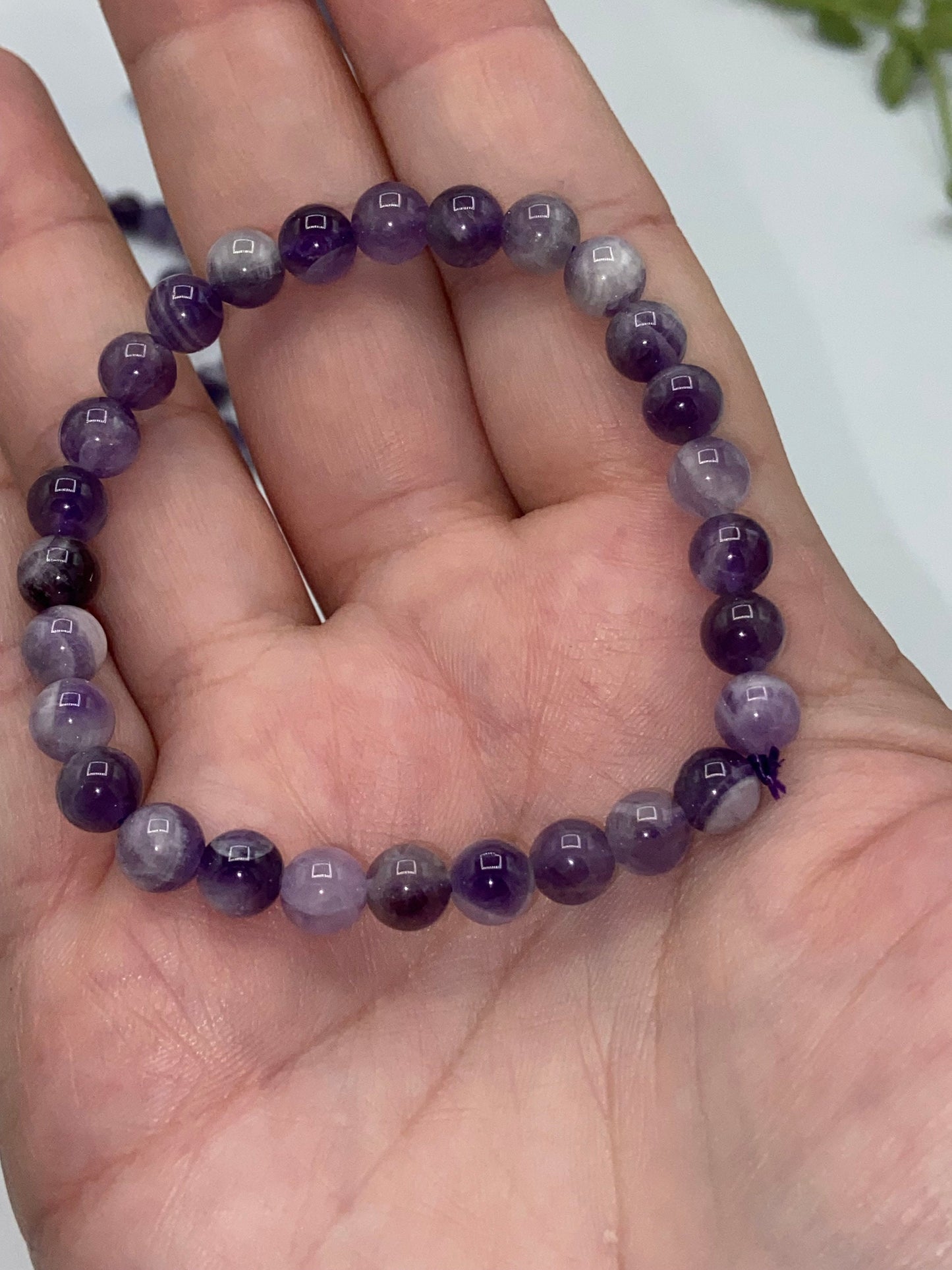 Dream/Chevron Amethyst delicate 6mm bracelet,helps with meditation, depression, boosts immunity and removed negative energy