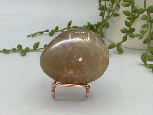 Flashy Peach Moonstone (C) Palm stone/palmstone, crystal palms, moonstone,