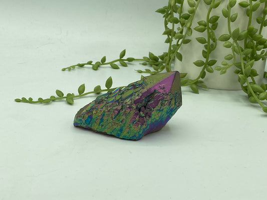 Natural Rainbow Titanium Aura Quartz Crystal Cluster, Crystal Point, Quartz, Mineral Specimen, Home decoration, Reiki Healing