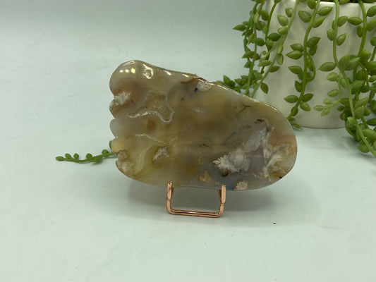 Flower agate crystal foot, foot carving, perfect new baby gift, crystal babies foot, crystal carving, unique gift, new baby present