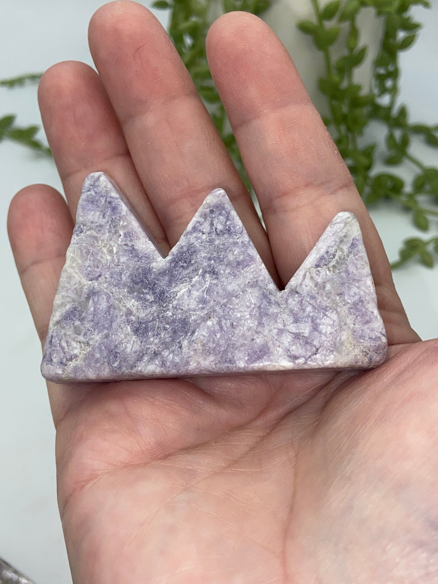 Crystal Mountain Carvings, Blue Moonstone, Lepidolite, Ocean Jasper, Crystal Carving Mountain Cutout Slab