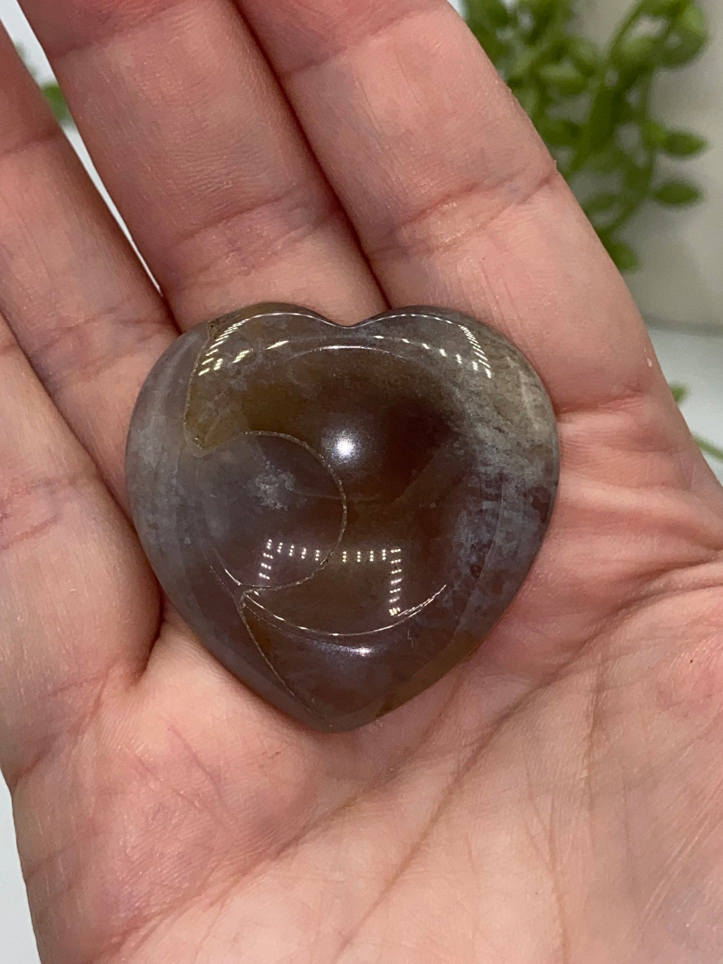 Heart shaped crystal worry stone, Dream Amethyst, Clear Quartz, Agate, Crystal worry stone, mini palmstone