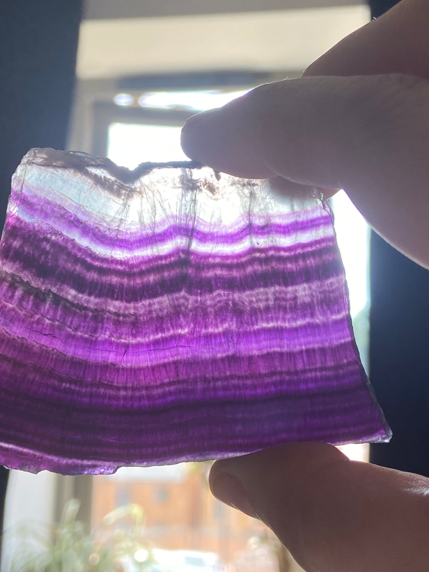 Gorgeous rainbow fluorite large slab (C), Crystal collection,crystal specimen, Rainbow Fluorite Slice, crystal Slice