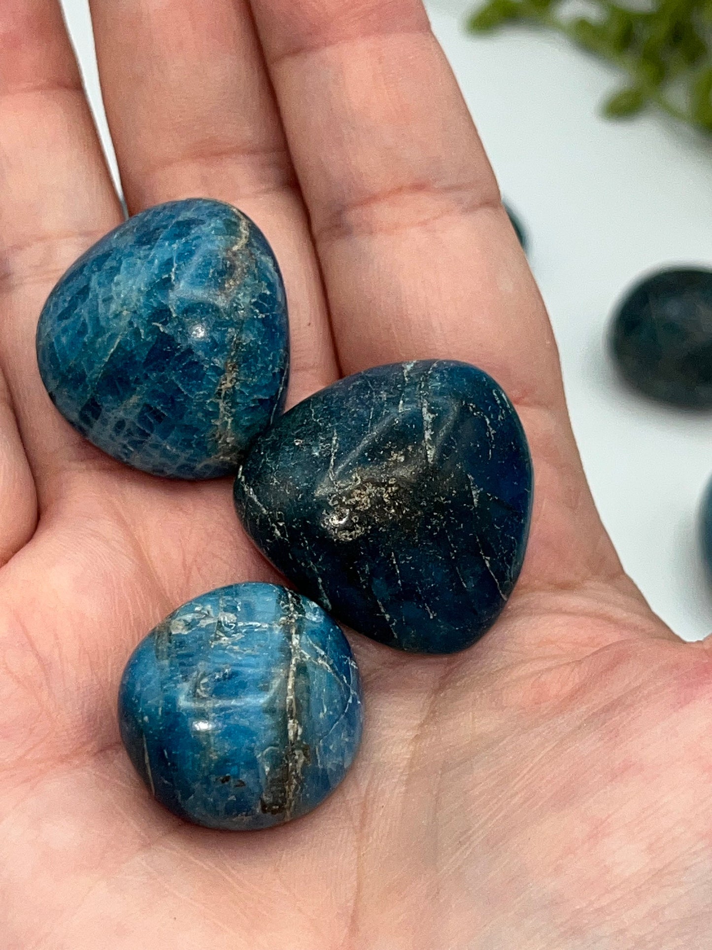 Apatite tumbled Crystal, Blue Apatite tumble Stone. Premium quality