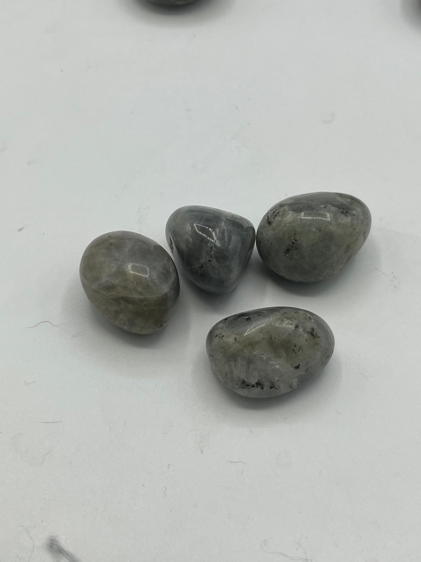 Labradorite tumble stones, labradorite tumbles, crystal healing, low flash tumbles, silver/light labradorite gemstones