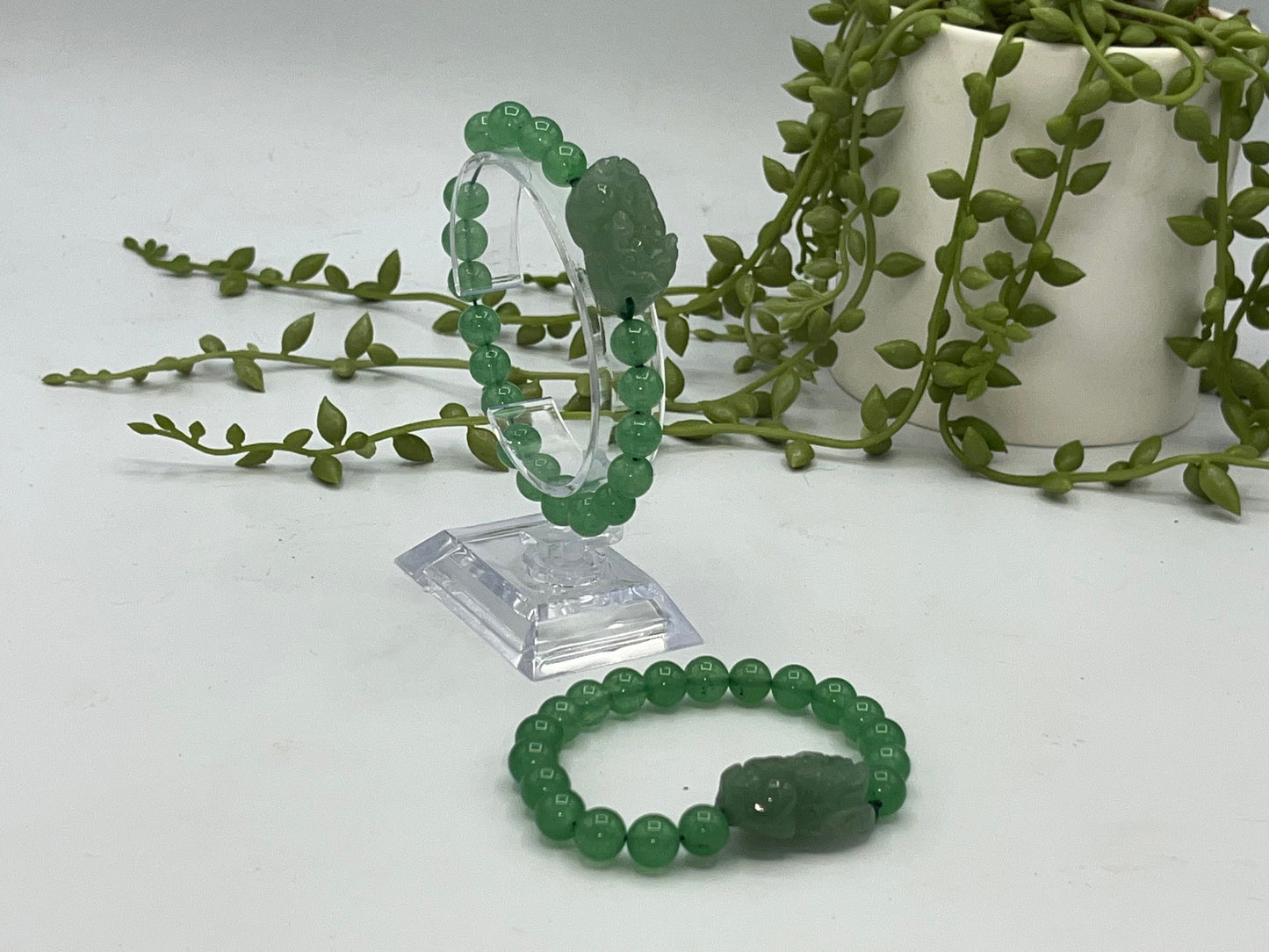 Pixiu bracelet, Green Aventurine Pixiu, wealth, fortune and luck. Chinese Pixiu carving,