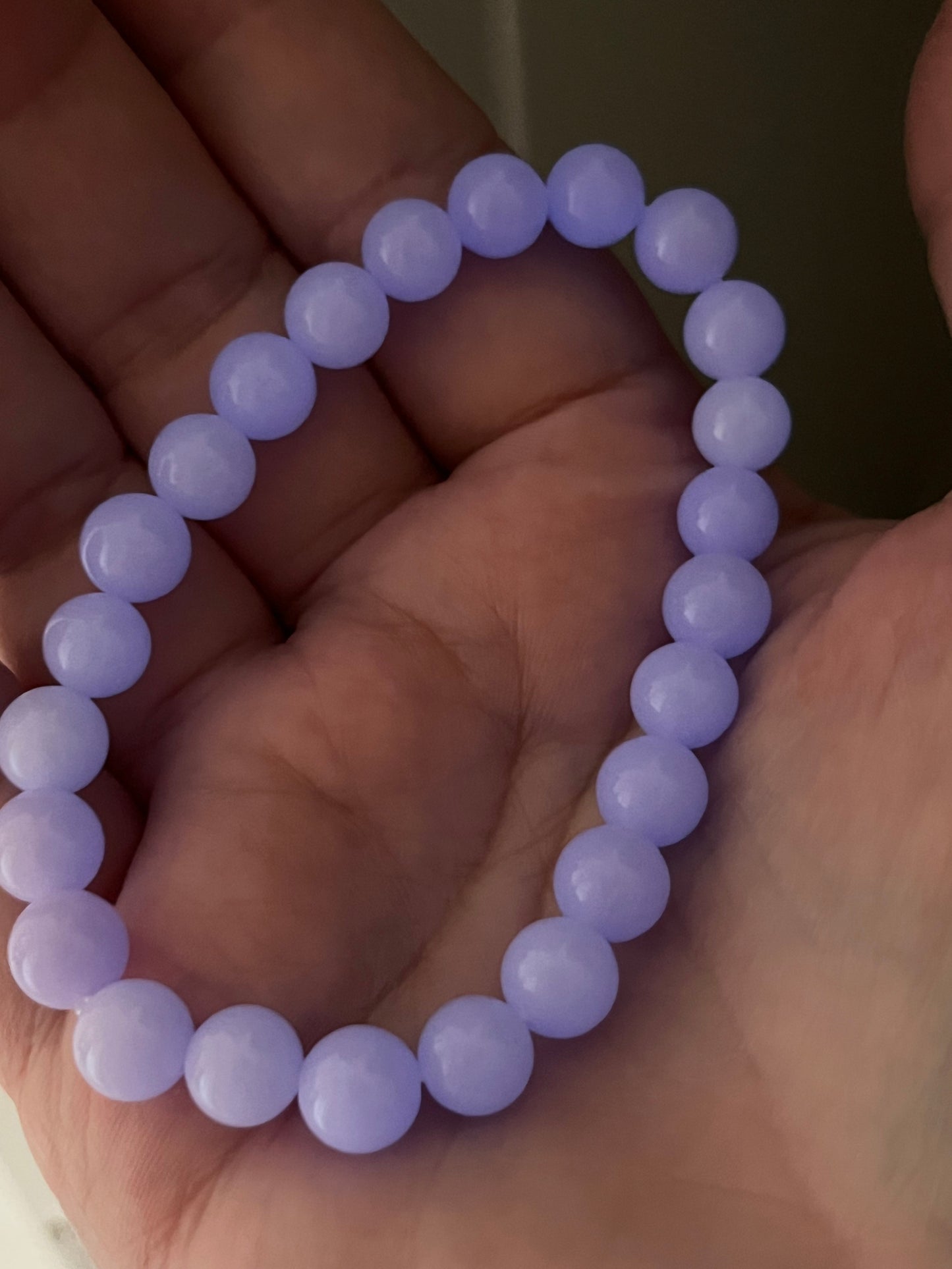 Lilac luminous stone beaded bracelet, glow in the dark/u.v. Illuminate your path