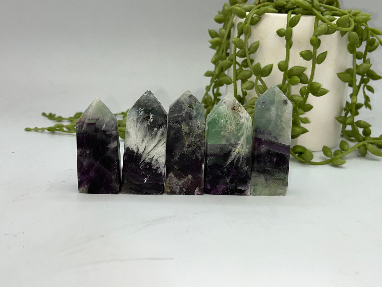 Natural Snowflake Fluorite Tower (B) Fluorite Tower,Crystal Point,Obelisk Tower,Chakra Stone Tower,Healing Crystals,Crystals Specimen