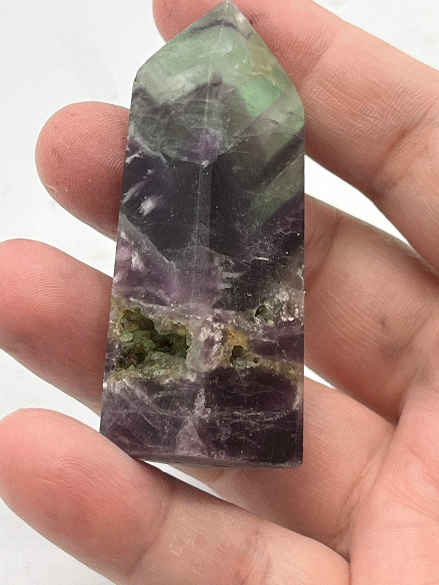 Natural Snowflake Fluorite Tower (C) Fluorite Tower,Crystal Point,Obelisk Tower,Chakra Stone Tower,Healing Crystals,Crystals Specimen