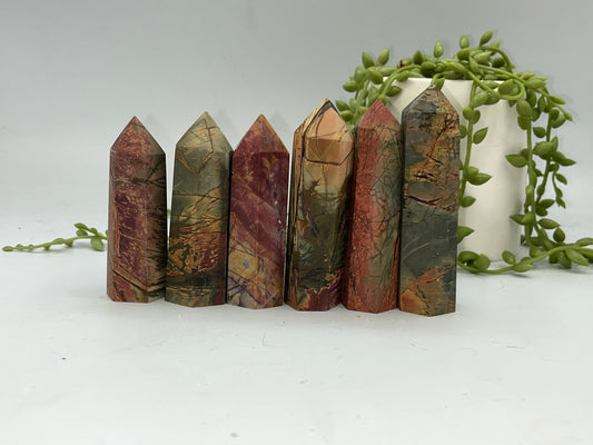 Rare Cherry Creek Jasper crystal tower, River Creek Jasper, Red Creek Jasper, Red River Jasper