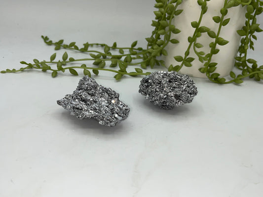 Carborundum Crystal. Aura coated silver Carborundum, perfect gift for Men, Women and any crystal lover. Silicone Carbide