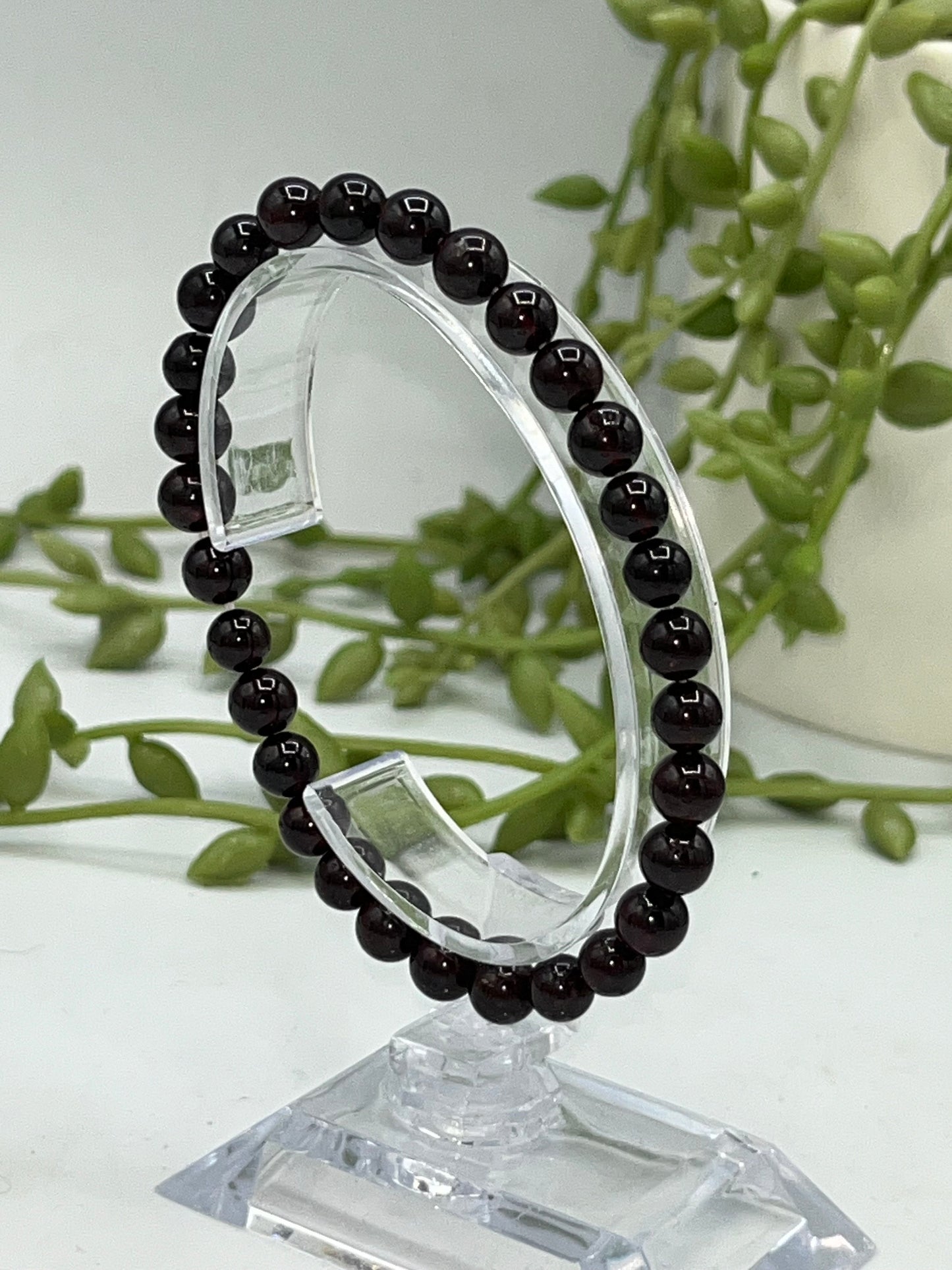 Star Garnet Bracelet 7mm *Grade B*, Asterism Crystal, Asteriated Almandine Garnet, Root Chakra, Energy Stone, Emotional Healing