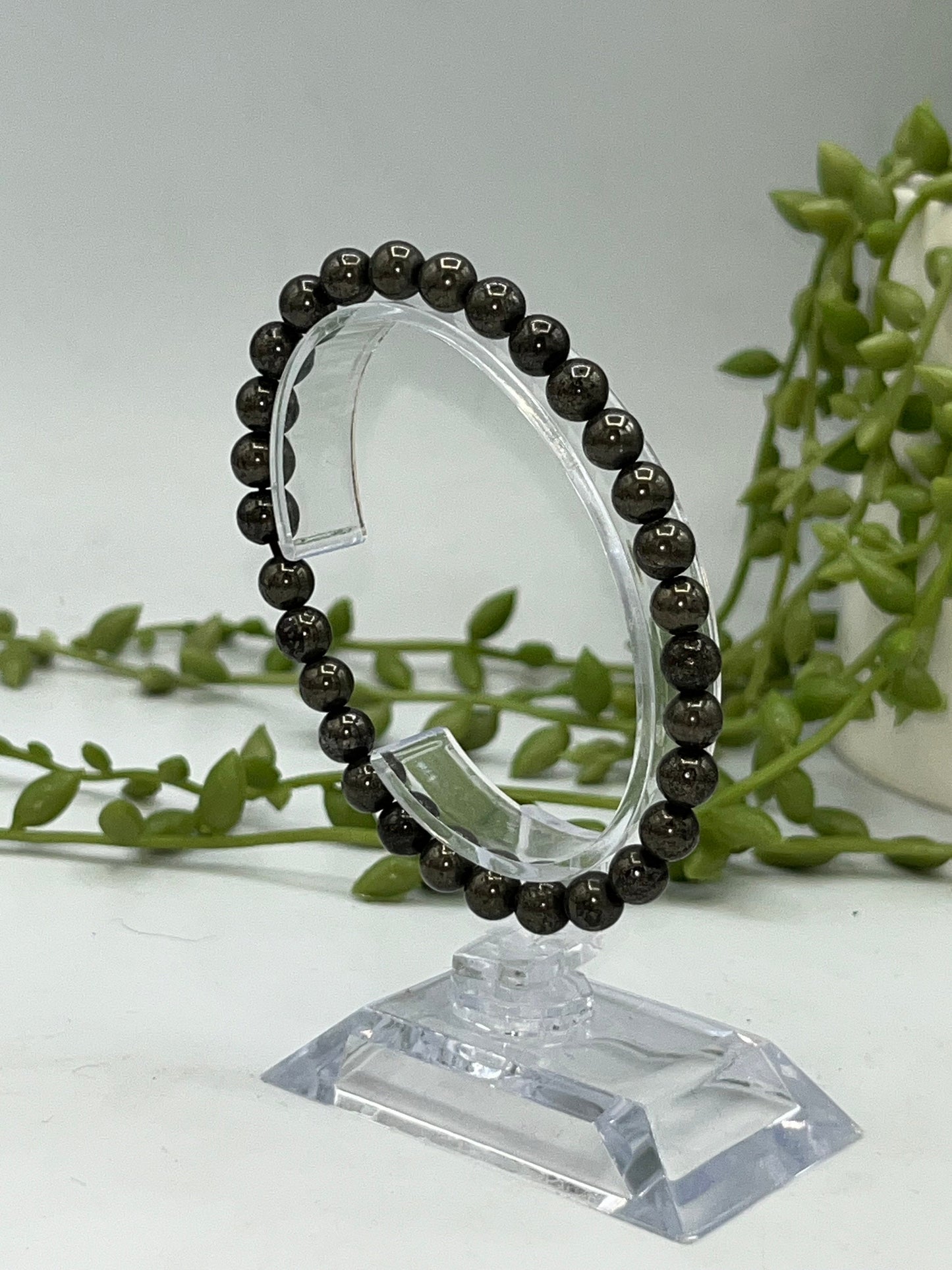 Pyrite 6mm/8mm bracelet. Natural Pyrite Stone Bracelet, Healing Pyrite Crystal Yoga Bracelet Gift