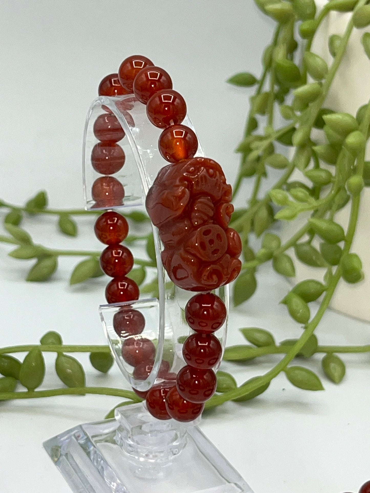 Sardonyx/Red Carnelian Pixiu carved bracelet, Tian Lu, carnelian agate, wealth bracelet