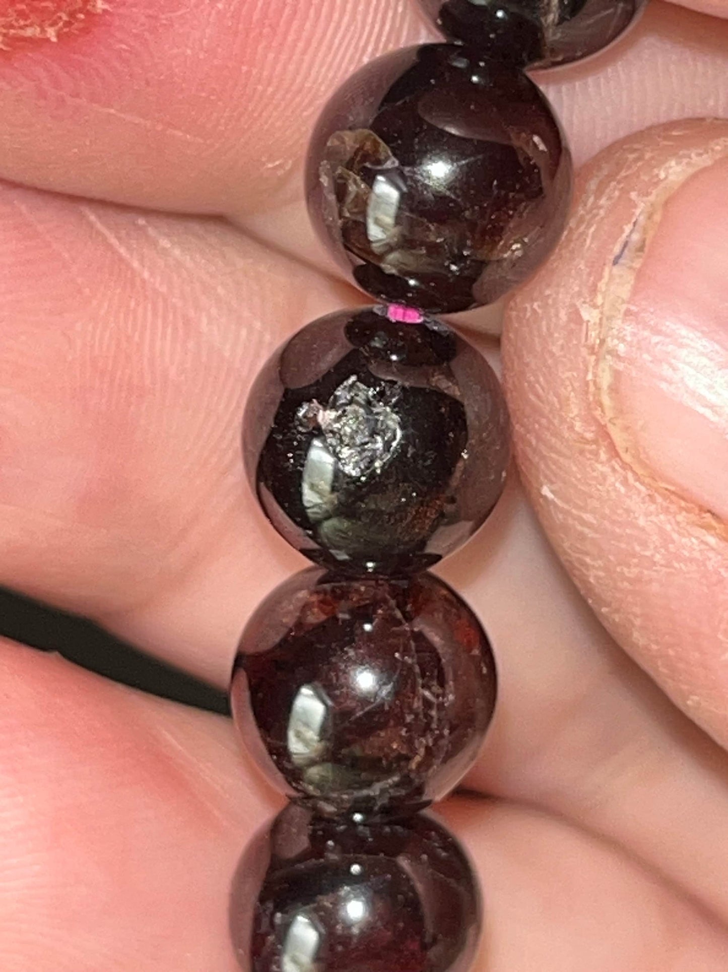 Star Garnet Bracelet 9mm *Grade A*, Asterism Crystal, Asteriated Almandine Garnet, Root Chakra, Passion Stone, Energy, Emotional Healing