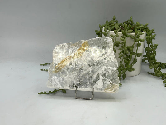 Pure Golden Phantom/Golden Healer Selenite slab (A.2), raw Selenite, Selenite charging plate, Selenite specimen, Iron Oxide