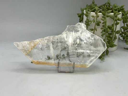 Pure Golden Phantom/Golden Healer Selenite slab (B.2), raw Selenite, Selenite charging plate, Selenite specimen, Iron Oxide