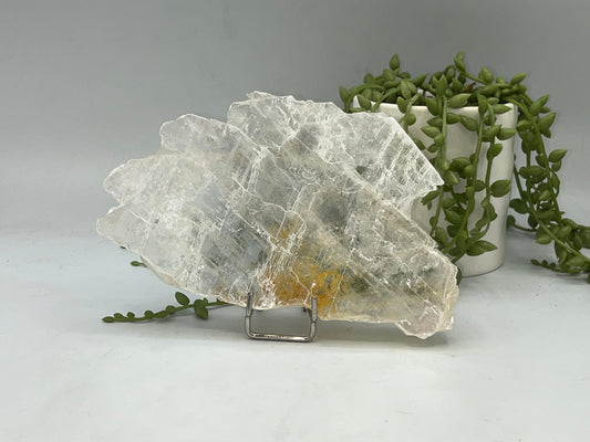 Pure Golden Phantom/Golden Healer Selenite slab (C.2), raw Selenite, Selenite charging plate, Selenite specimen, Iron Oxide