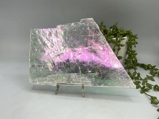 Pure true Angel Aura Selenite Slab (F.3), raw Selenite, Selenite charging plate, Selenite specimen, Crystal Grid